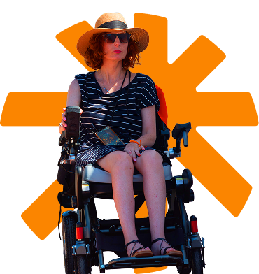 Persona con movilidad reducida y logo de Enjoy Travel Group